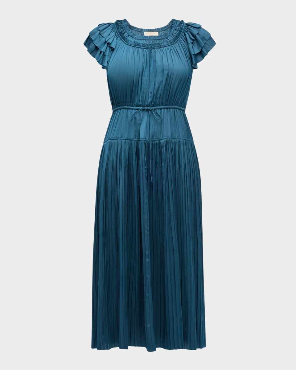 Kalesta Pleated Ruffle Mini Dress